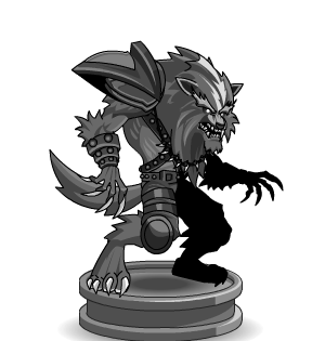 Old Werewolf King Stone Statue